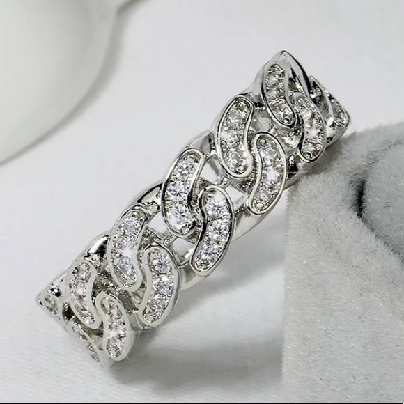 Jewelry - NEW ETERNITY 925 STERLING SILVER DIAMOND BAND RING